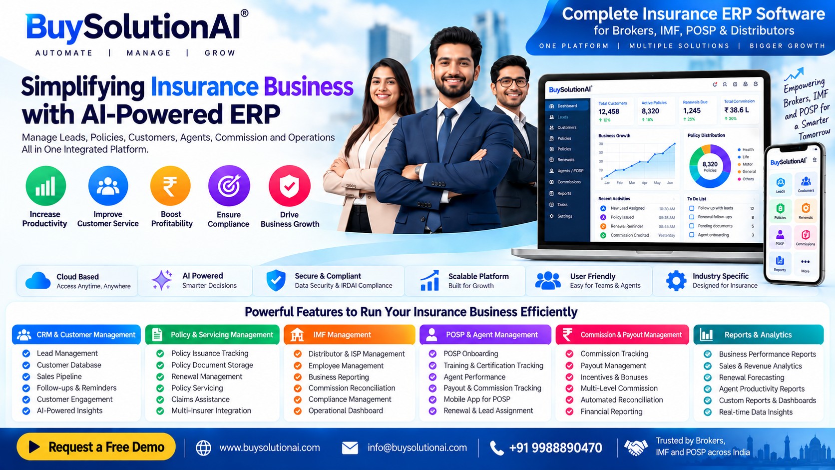 Insurance Broking Software in India: The Complete Guide to CRM, ERP, POSP Management, Renewals and AI Automation